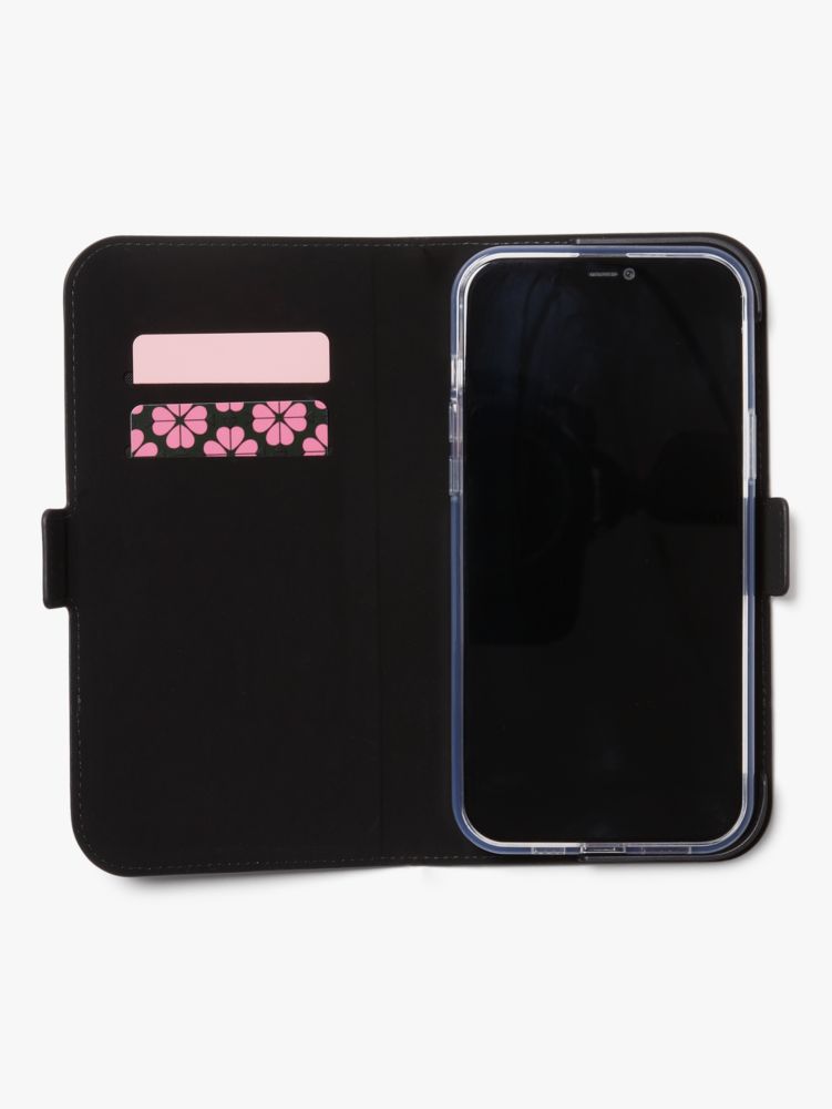 Spencer iPhone 13 Pro Max Magnetic Wrap Folio Case, Warm Beige/Black, Product