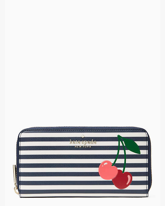 Bing Large Striped Cherry Continental Wallet | Kate Spade Surprise