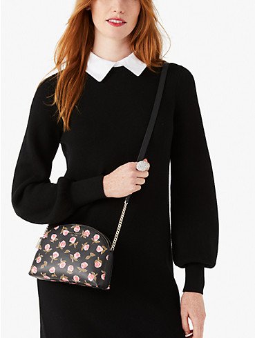 spencer ditsy rose double-zip dome crossbody, , rr_productgrid