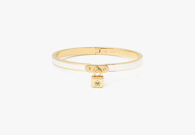 Lock And Spade Charm Bangle, White, Product