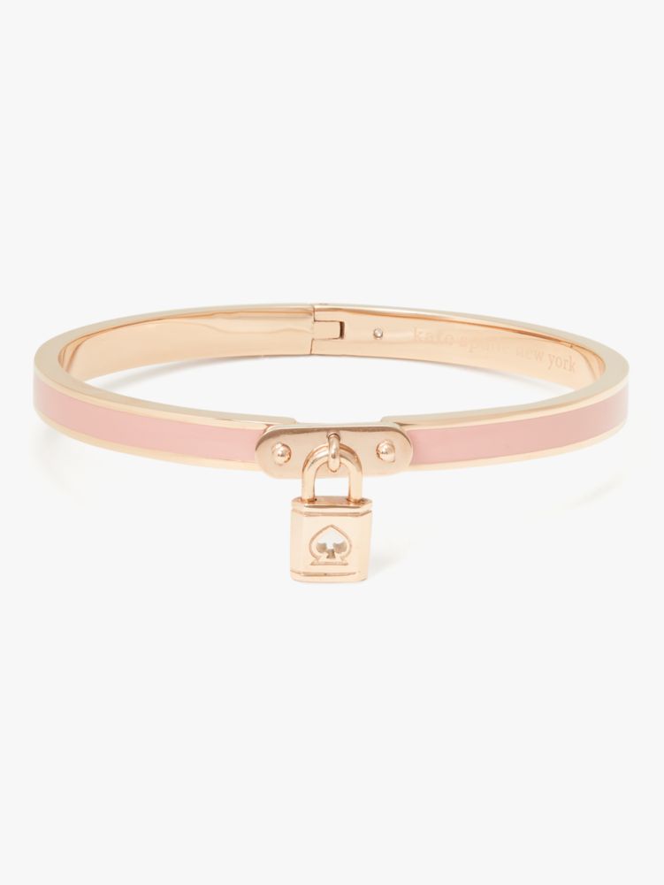 Lock And Spade Charm Bangle, Blush, ProductTile