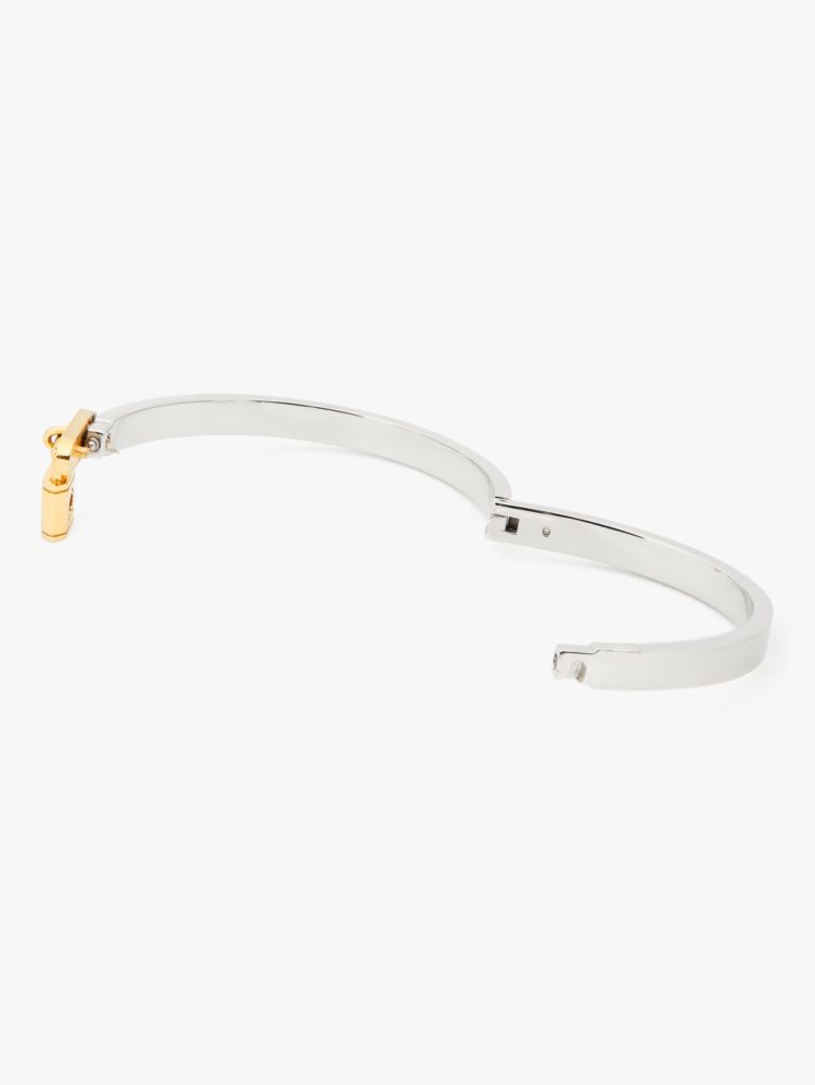 Lock And Spade Charm Bangle, Silver Gold, Product