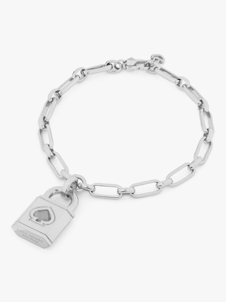 Lock And Spade Charm Bracelet, Silver, ProductTile