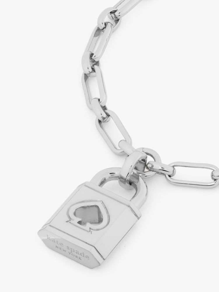 Lock And Spade Charm Bracelet, Silver, Product