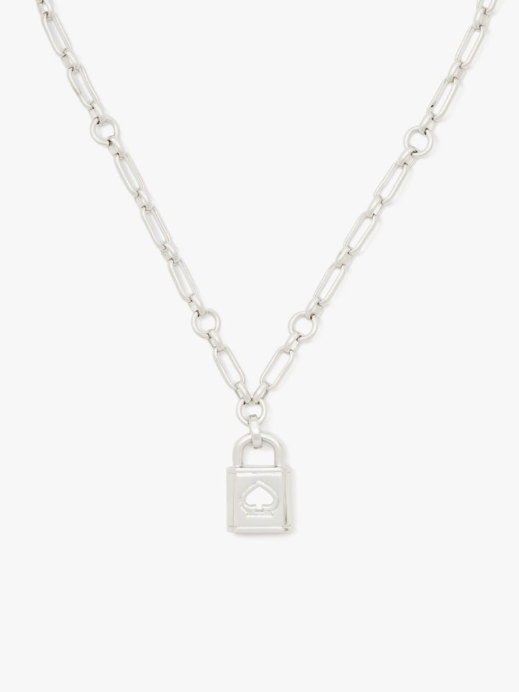 Lock And Spade Pendant, Silver, ProductTile