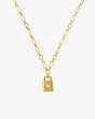 Kate Spade,lock and spade pendant,necklaces,Gold