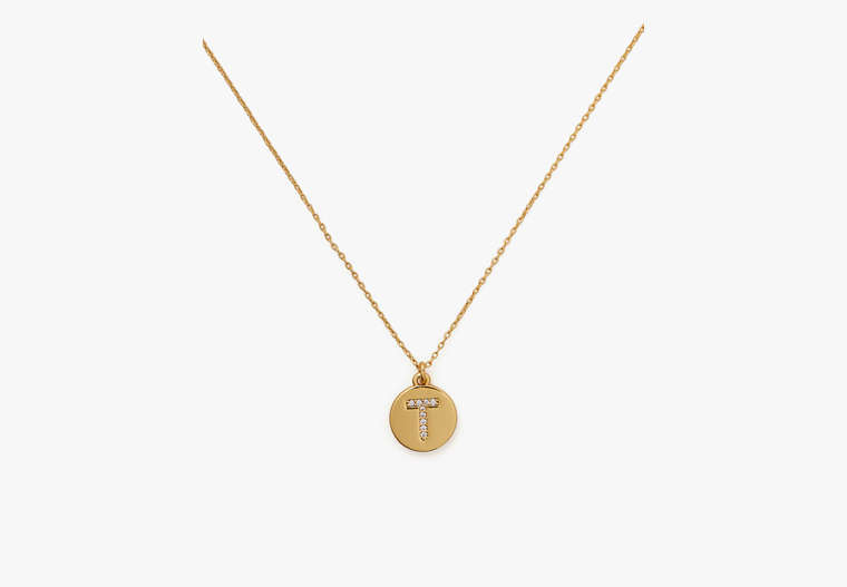Pavé Initial Mini Pendant, Clear/Gold, Product image number 0