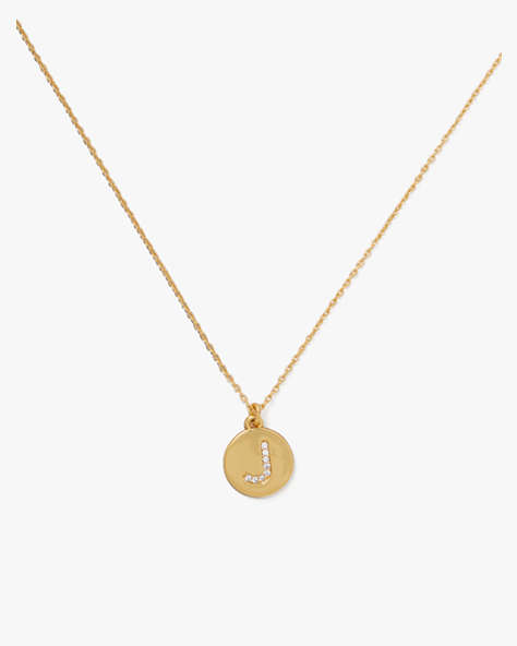 Pave Initial Mini Pendant Necklace, Clear/Gold, ProductTile