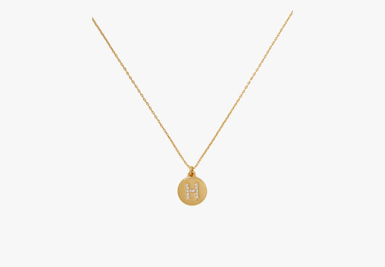 Pave Initial Mini Pendant Necklace, Clear/Gold, Product image number 0