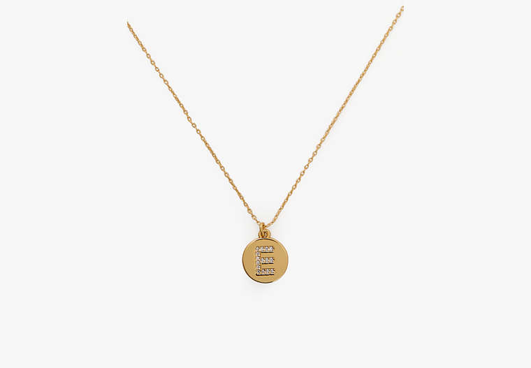 Pave Initial Mini Pendant Necklace, Clear/Gold, Product image number 0