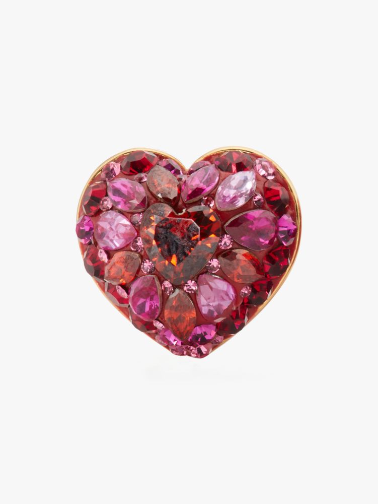 Something Sparkly Heart Clay Pavé Studs, Red Multi, Product