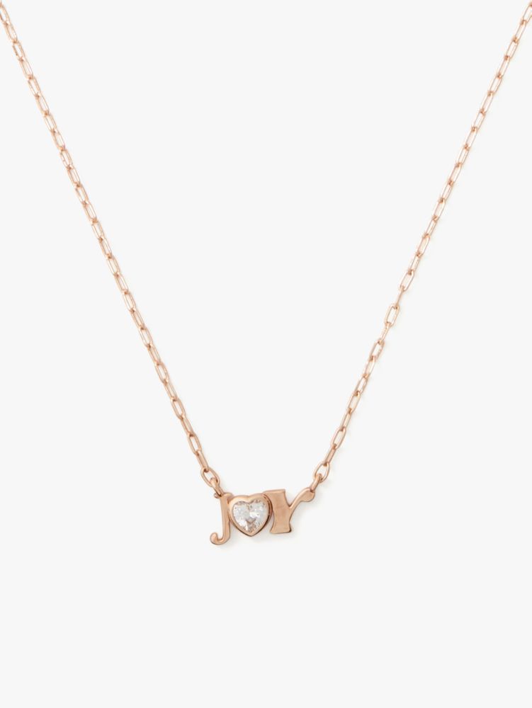 Say Yes Joy Mini Pendant, Clear/Rose Gold, ProductTile