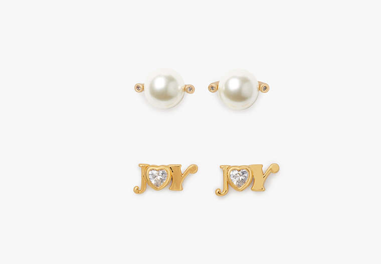 Say Yes Joy Stud Set, Clear/Gold, Product