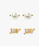 Say Yes Joy Stud Set, Clear/Gold, ProductTile