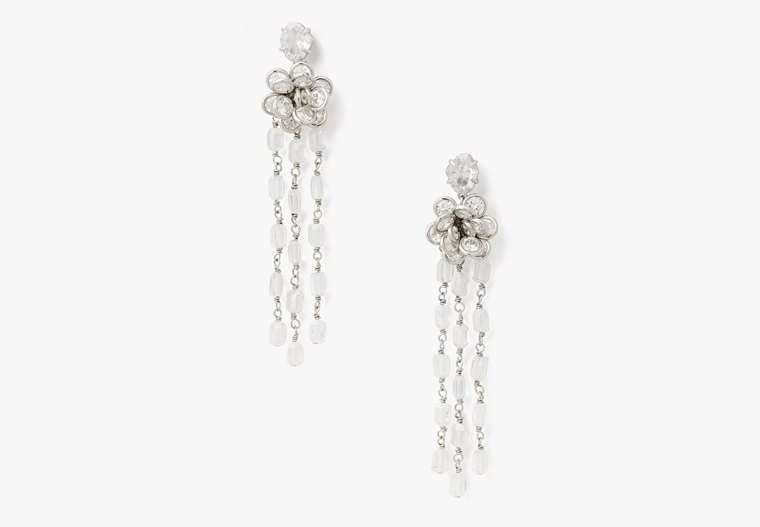 Jeweled Rosette Statement Earrings, Clear, Product image number 0