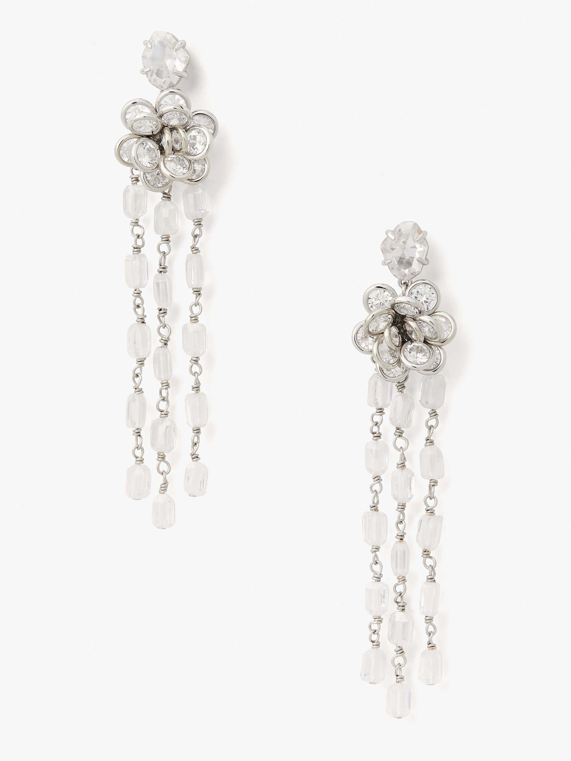 jeweled rosette statement earrings