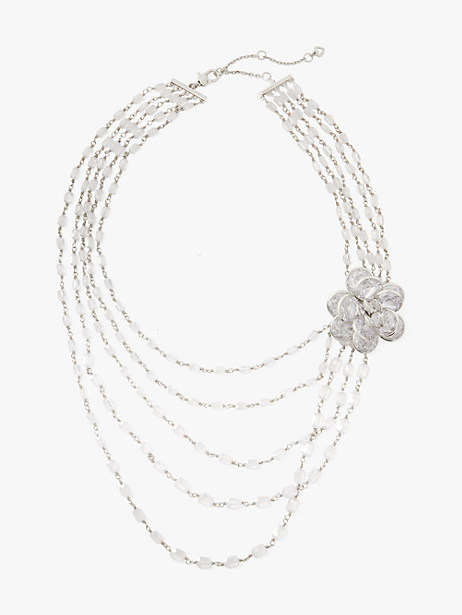 jeweled rosette multi strand necklace