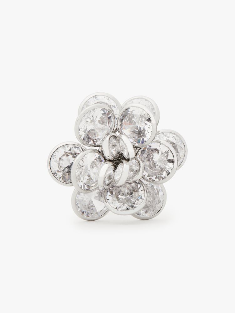 Jeweled Rosette Statement Studs, Clear, Product