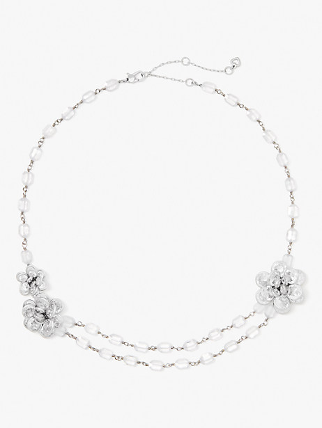 jeweled rosette double strand necklace