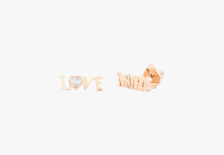 Spell It Out More Love Studs, Clear/Rose Gold, Product image number 0