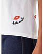 Embroidered Kisses Tee, Fresh White, Product