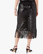 Sequin Fringe Skirt, Black, Product