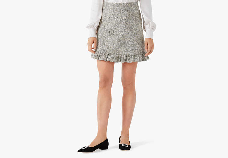 Metallic Tweed Skirt, Silver, Product image number 0