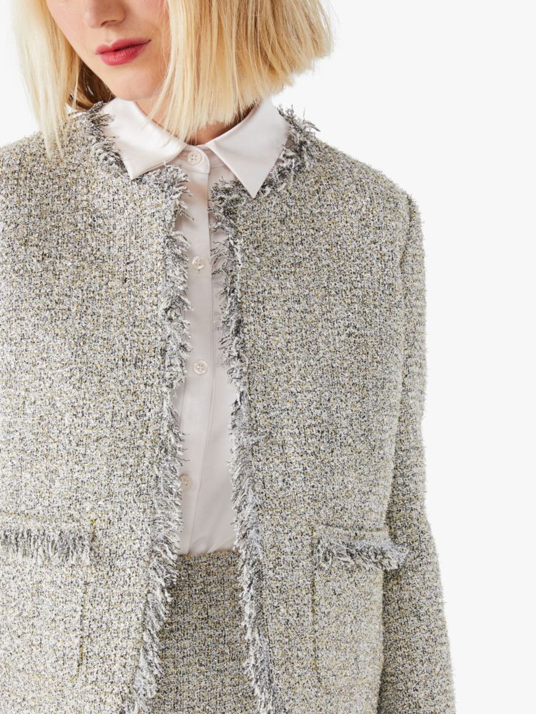 Metallic Tweed Jacket, Silver, Product