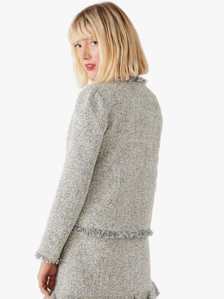 Metallic Tweed Jacket, Silver, Product