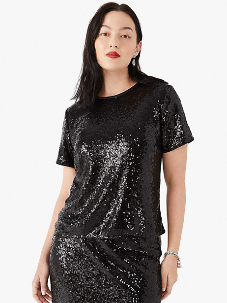 sequin bow-back top