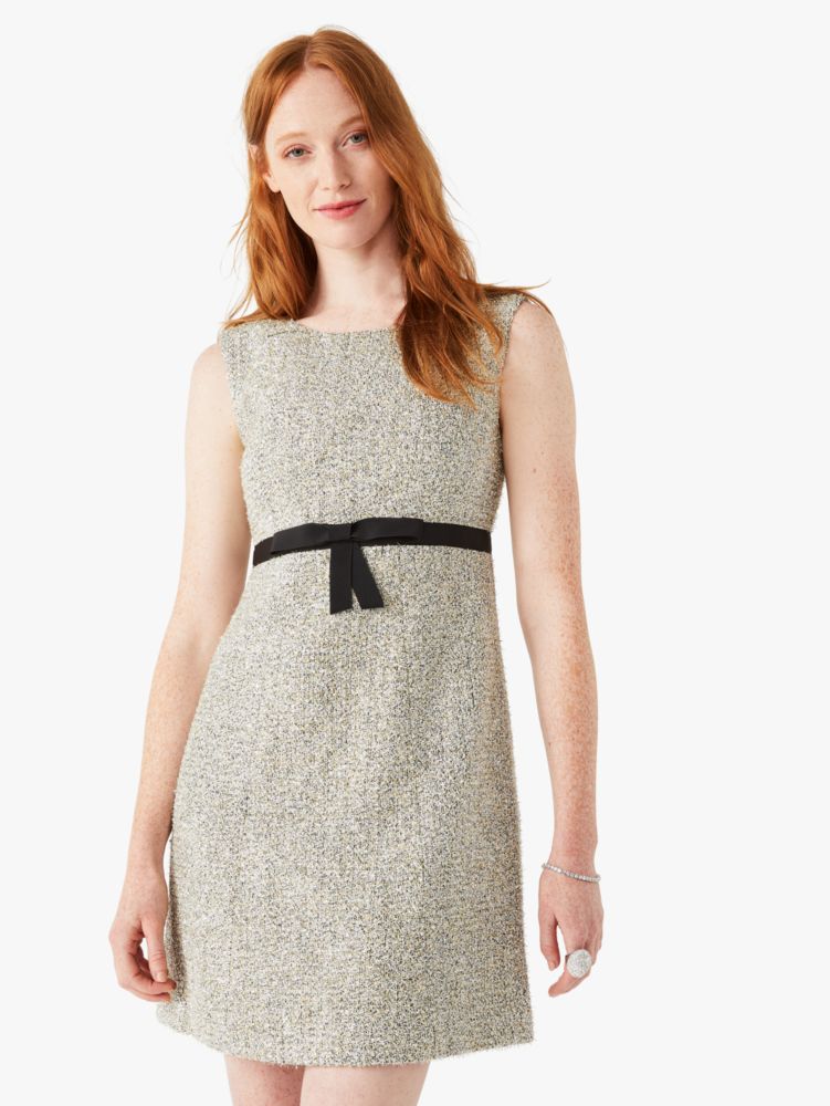 Metallic Tweed Dress, Silver, Product