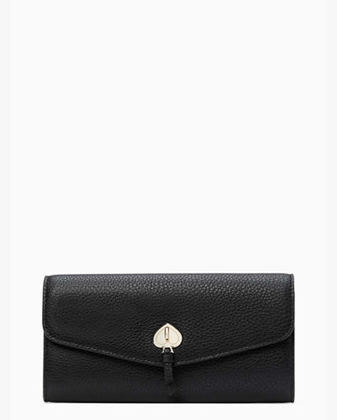 Kate Spade,marti large slim flap wallet,Black