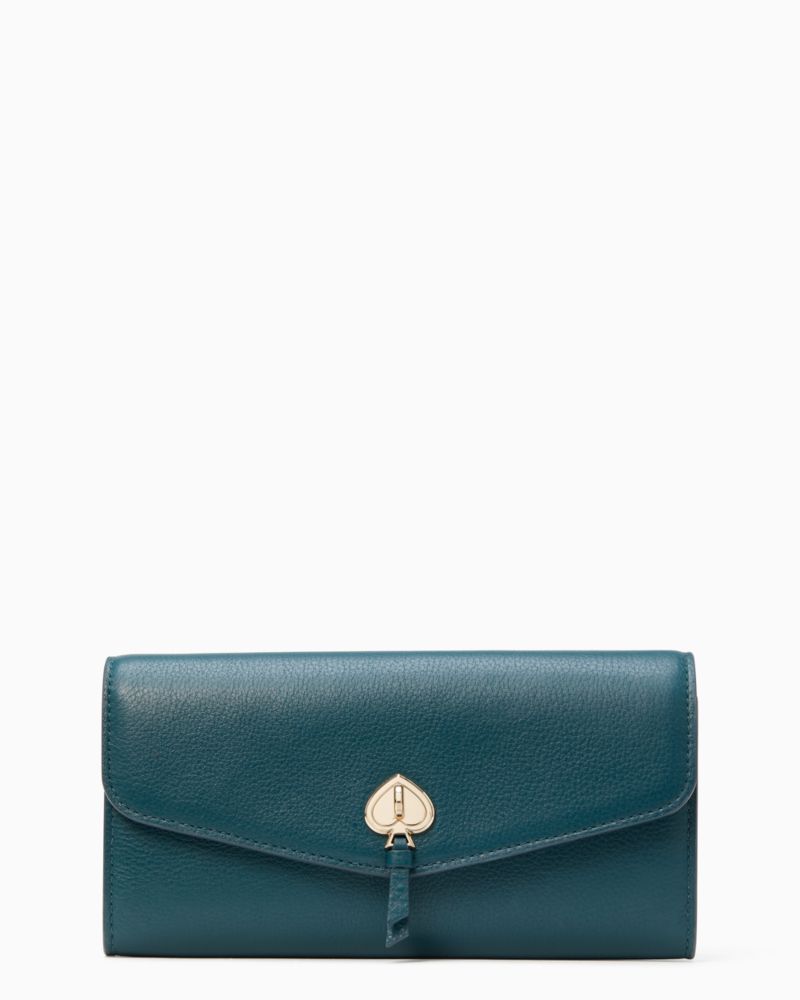 Marti Large Slim Flap Wallet, Peacock Sapphire, ProductTile