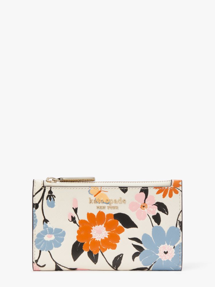 Spencer Floral Garden Embossed Small Slim Bfiold Wallet | Kate Spade New  York