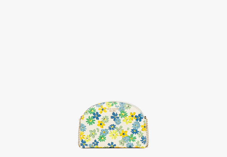 Spencer Floral Medley Double Zip Dome Crossbody, Parchment Multi, Product image number 0