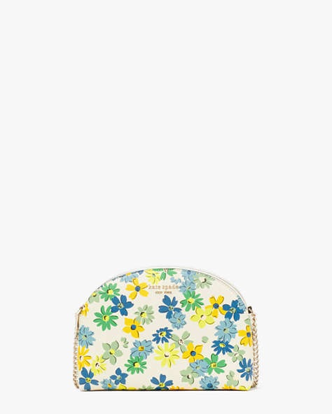 Spencer Floral Medley Double Zip Dome Crossbody, Parchment Multi, ProductTile