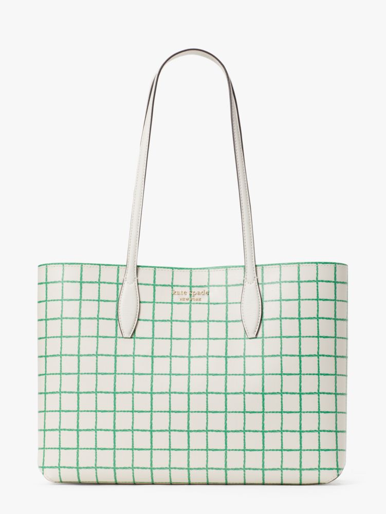 Women's parchment multi all day tennis check large tote | Kate Spade New  York FR