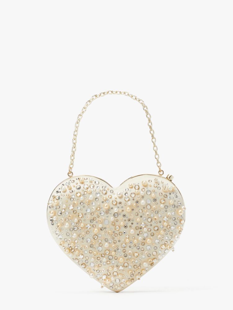 Bridal Embellished 3d Heart Clutch | Kate Spade New York