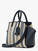 avenue striped canvas medium satchel, , s7productThumbnail
