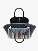 avenue striped canvas medium satchel, , s7productThumbnail
