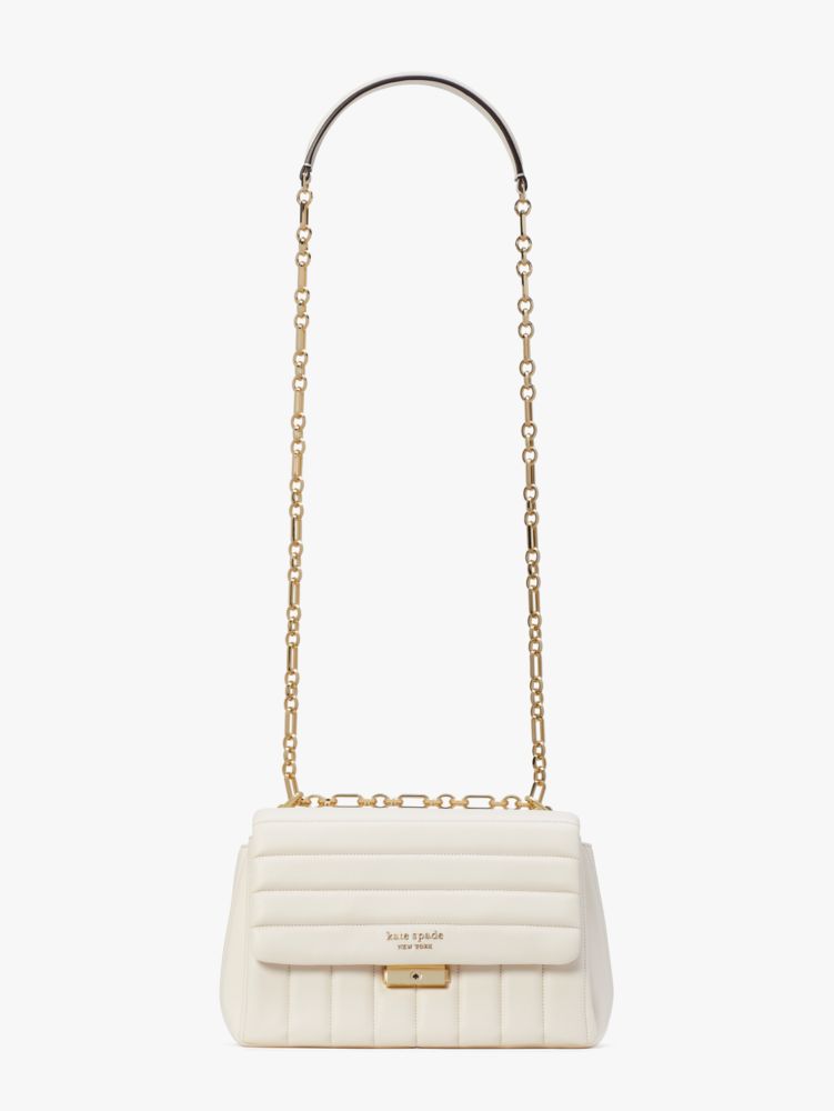 Carlyle Quilted Medium Shoulder Bag, Ivory, ProductTile