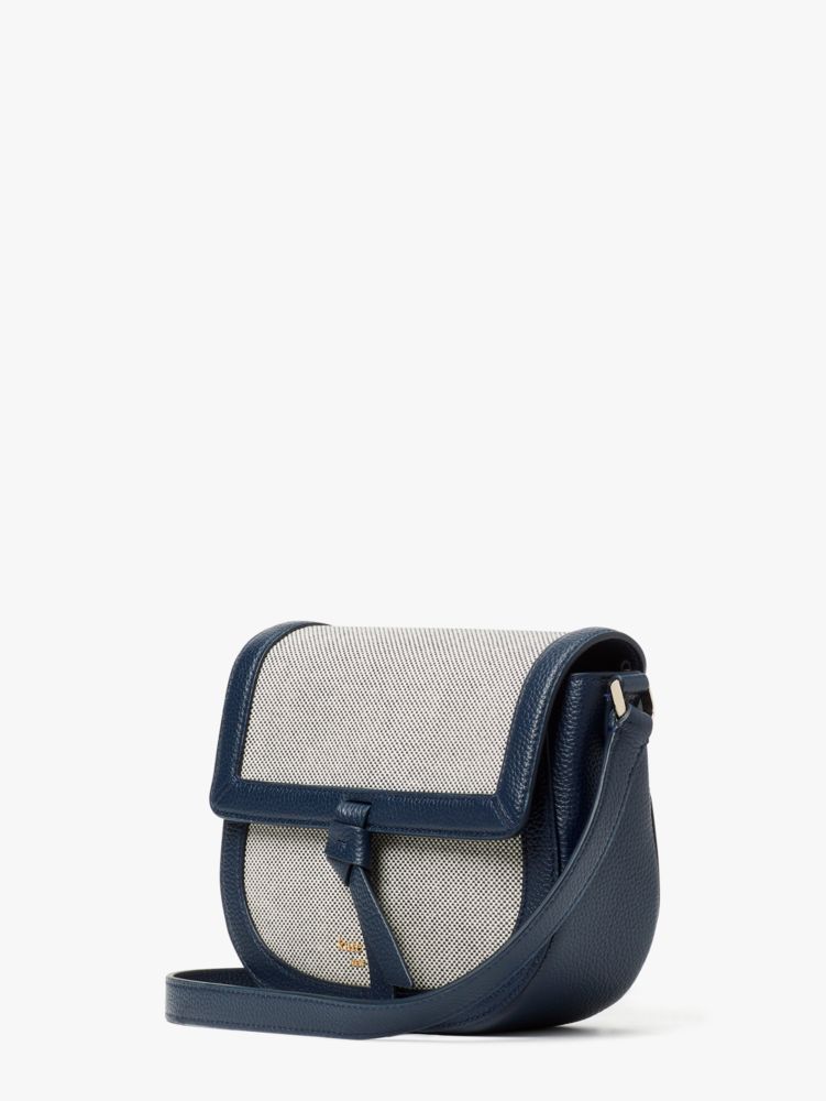 Kate Spade Knott Canvas Medium Saddle Bag, Blazer Blue