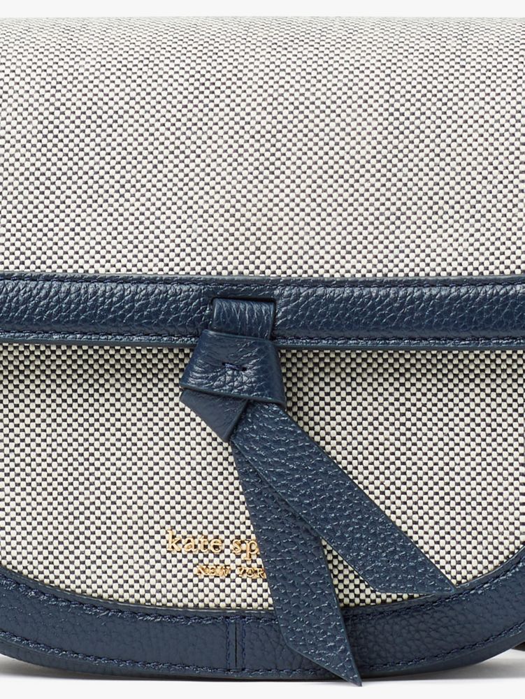 Kate Spade Knott Canvas Medium Saddle Bag, Blazer Blue