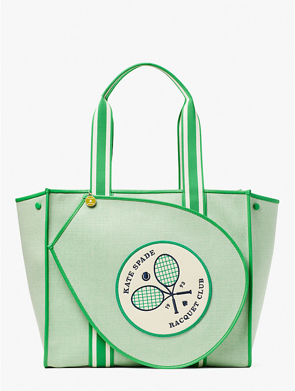 courtside canvas large tennis tote, , rr_large