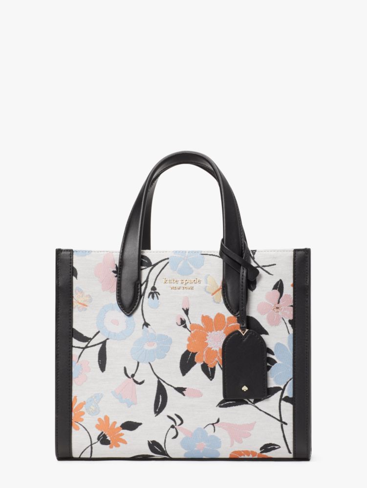 Manhattan Floral Jacquard Small Tote, Bone Multi, Product