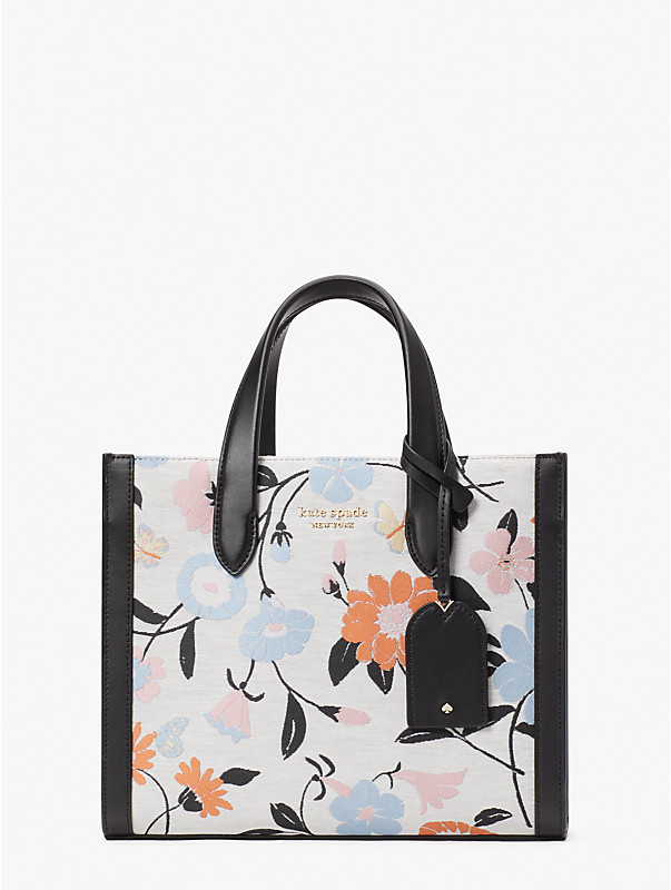 manhattan floral jacquard small tote, , rr_large