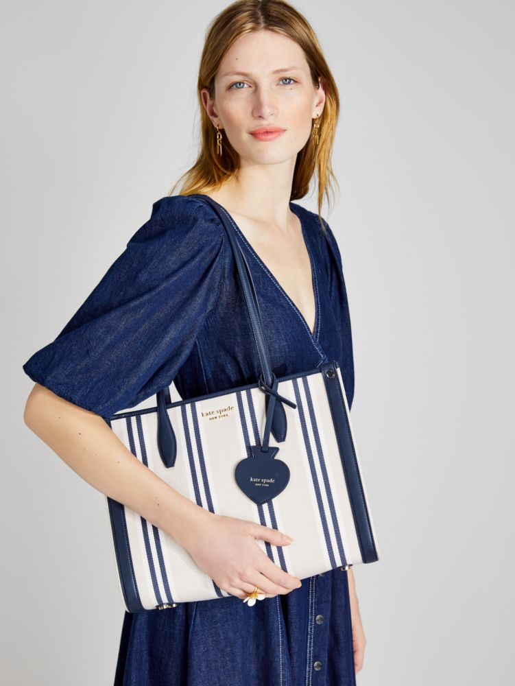 Women's blazer blue multi market striped canvas medium tote | Kate Spade  New York NL