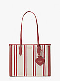 Market Tote Bag aus Canvas mit Streifen, mittelgroß, , s7productThumbnail