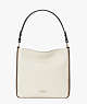 Hudson Colorblocked Large Hobo Bag, Parchment Multi, ProductTile