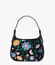 Penny Floral Jacquard Small Hobo Bag, Black Multi, ProductTile